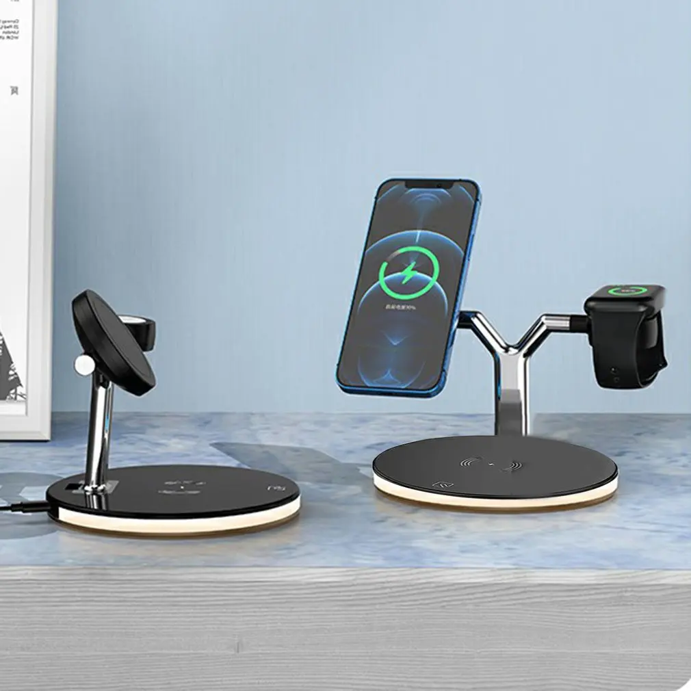 

3 in 1 Magnetic Wireless Charger Stand For Magsafe iPhone 12 Mini Pro Max/Apple Watch Fast Charging Dock Station For Airpods Pro