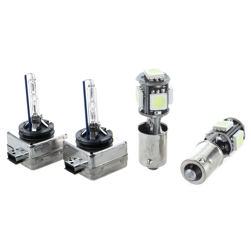 

2 х Авто D1S спереди светильник головной светильник HID ксеноновая лампа 35 Вт 8000K с 2X лампы 5 светодиодный 5050 SMD BA9S H6W T4W белый