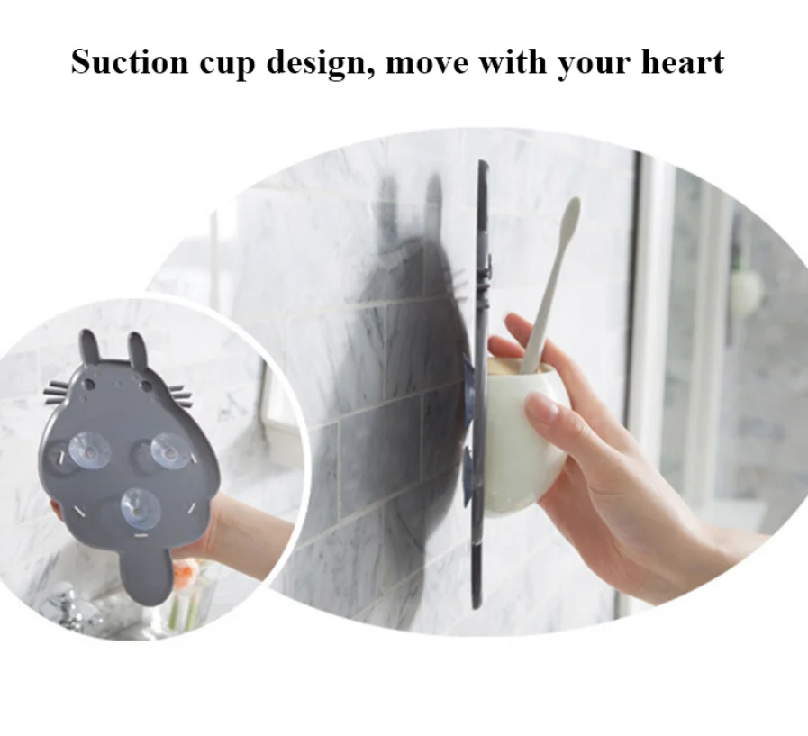 Мультипликационный держатель для зубной щетки Тоторо мощный три присоски