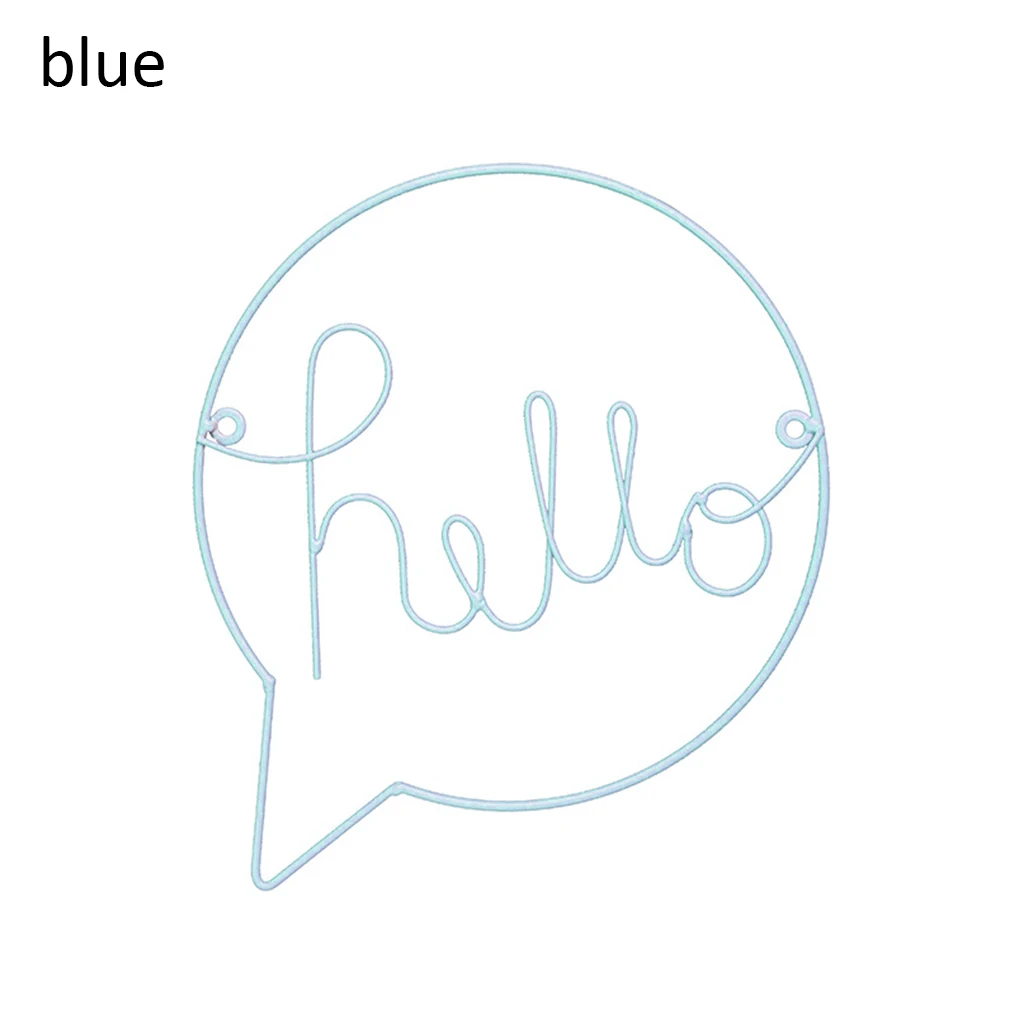 Настенные художественные железные настенные Hello Letters настенные Стикеры для детской комнаты подвесные украшения в скандинавском стиле знак прихожей знак Добро Пожаловать Знак - Цвет: Синий