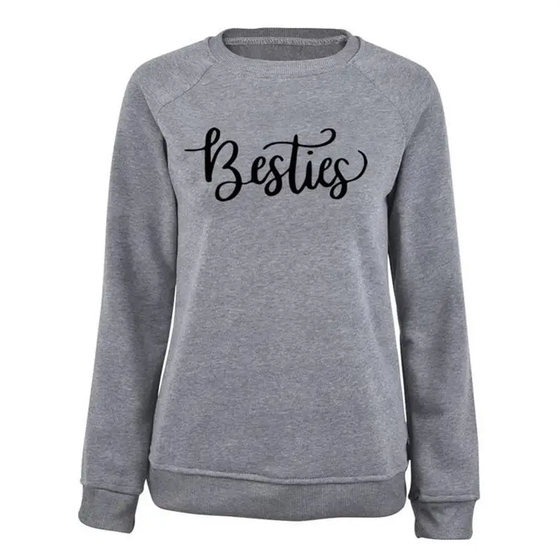 

Crew Neck Hoodies For Women Besties Letters Print Hoodies Kawaii Sweatshirt Femmes Sweatshirts Frauen Corduroy Print Plus Size