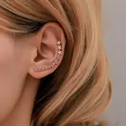 DoreenBeads 1 шт. новые модные серьги-каффы для ушей клипсы на серьги-гвоздики для пирсинга для женщин для левого уха пятиконечная звезда шармы подарок 50 мм