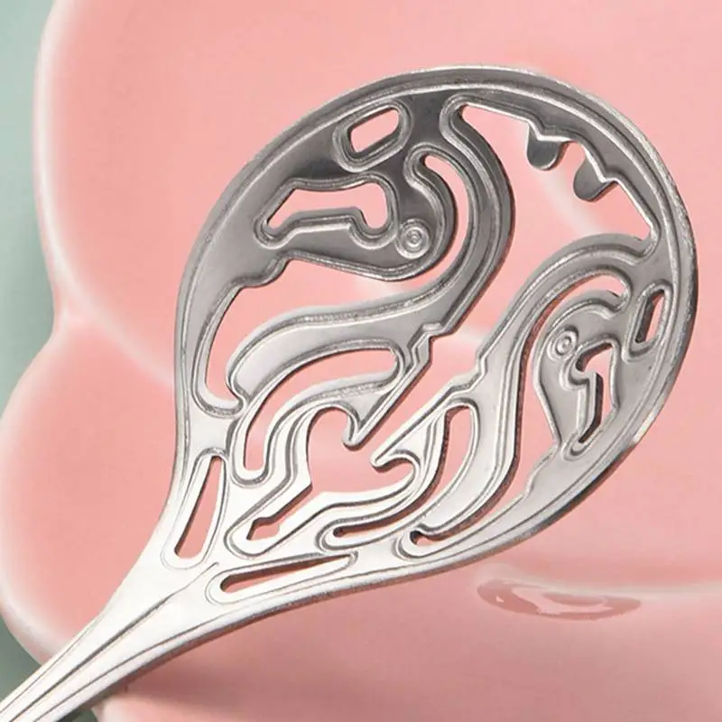 Роскошная резная десертная ложка для чая кофейная из нержавеющей стали в