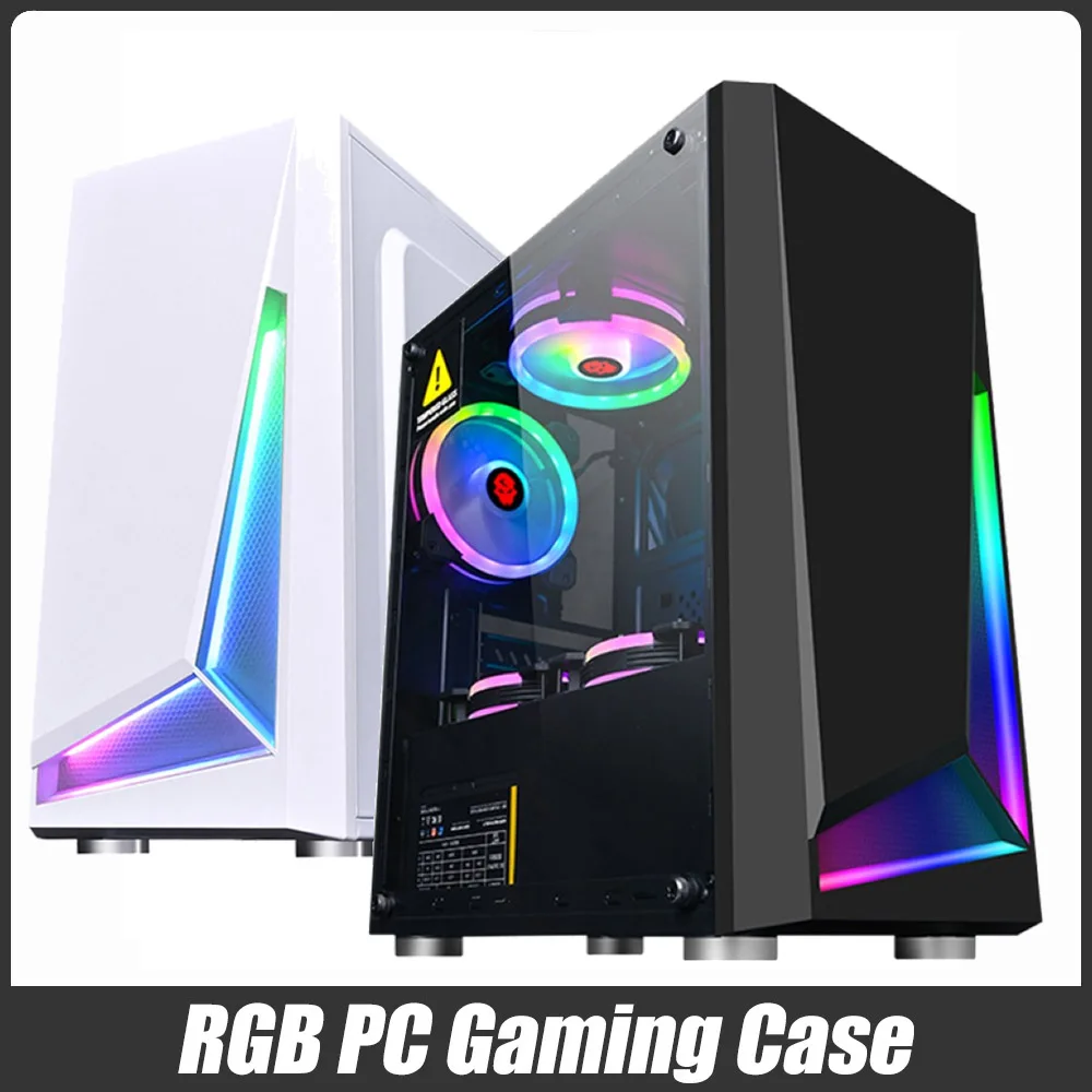 

Desktop Gaming Computer Pc Case 120mm Cold Row USB 2.0 Game RGB Led Effect Support ATX/M-ATX/MINI-ITX Motherboard Gamer Chassis