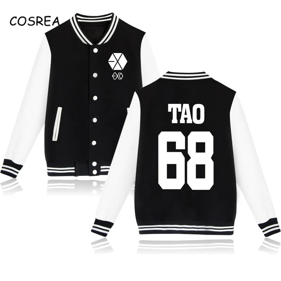 Exo толстовки Sehun Beakhyun Xiumin Lay Kai Повседневная Толстовка с длинными рукавами Harajuku