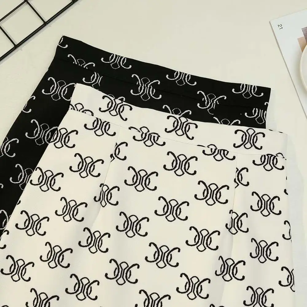 

Korean Style 2021 New Women Ladies Sexy Mini Skirt VD1884 Black White Letter Printed Casual Y2K Short Summer Skirt