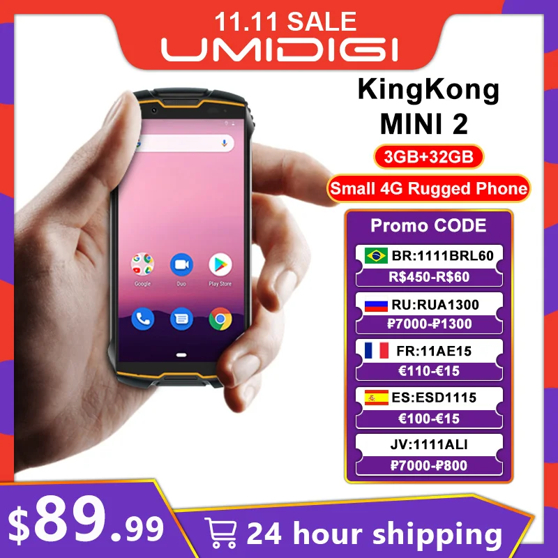 Cubot KingKong MINI 2 прочный телефон экран 4 дюйма 3 Гб + 32 ГБ Android 10 | Мобильные телефоны и