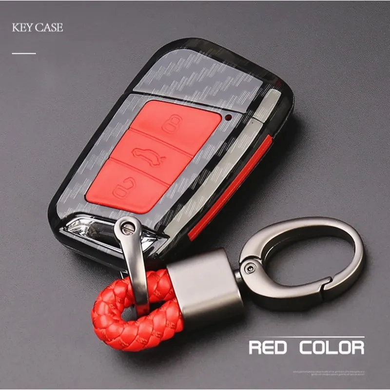 Чехол для автомобильного ключа из углеродного волокна VW Volkswagen Golf 4 5 6 Bora Jetta POLO Passat