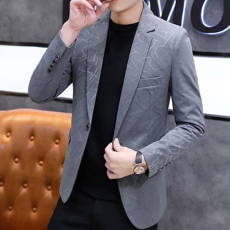 

Suits Mens Jacket New Fashion Blazer Fashion Printed Men Autumn Brand Casual Slim Fit Business Blazer High Street Masculino Coat