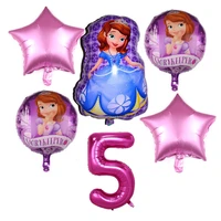 6pcslot sofia princess brand helium foil balloon kids birthday party decoration supplies helium inflatable balloon toys supply