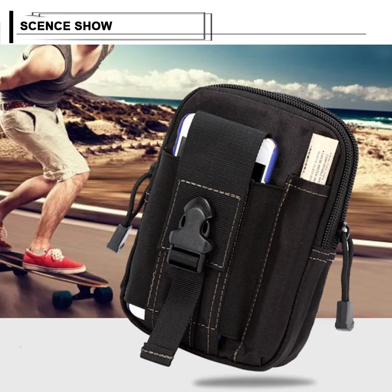 Men Waist Bag Canvas Fanny Pack Belt Phone Drop Leg Bags Military Zipper Waterproof Phone Waist Packs 6.8 inch Cellphone Bum Bag