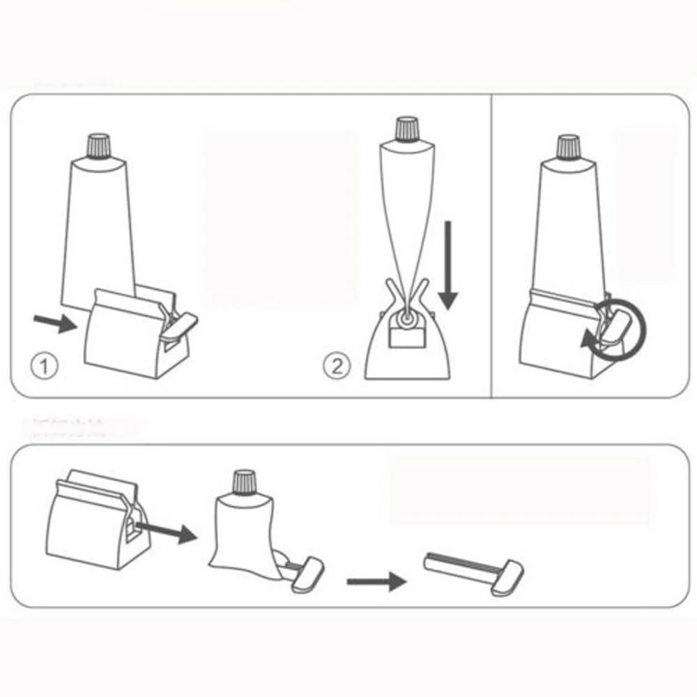 

Rolling Tube Toothpaste Squeezer Manual Facial Cleanser Easy Dispenser with Seat Holder Bathroom Accessories