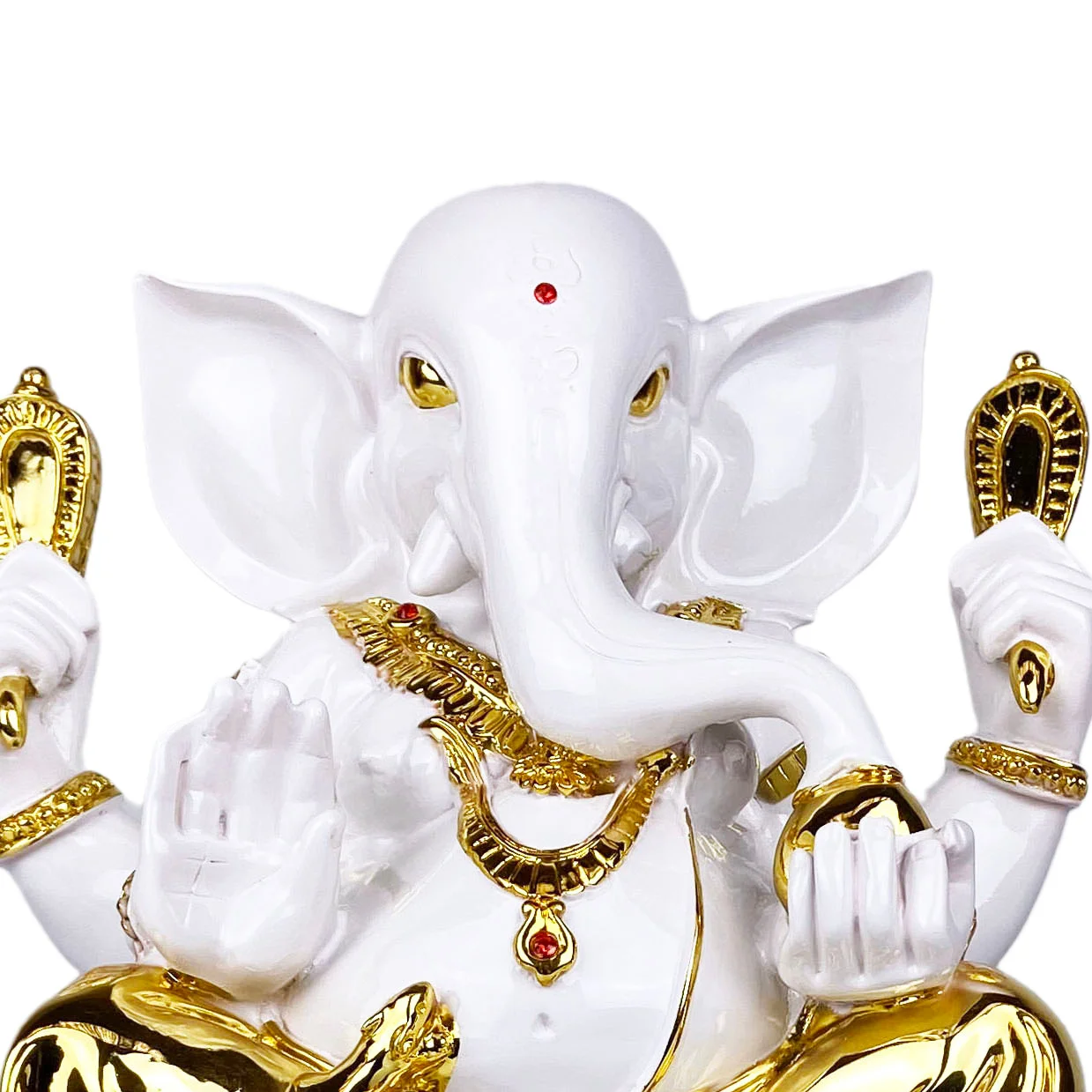 

Large Gold White hindu gods lord ganesha statue 12 Inch Ganesh Idol Figurine for Home Temple Table Decoration