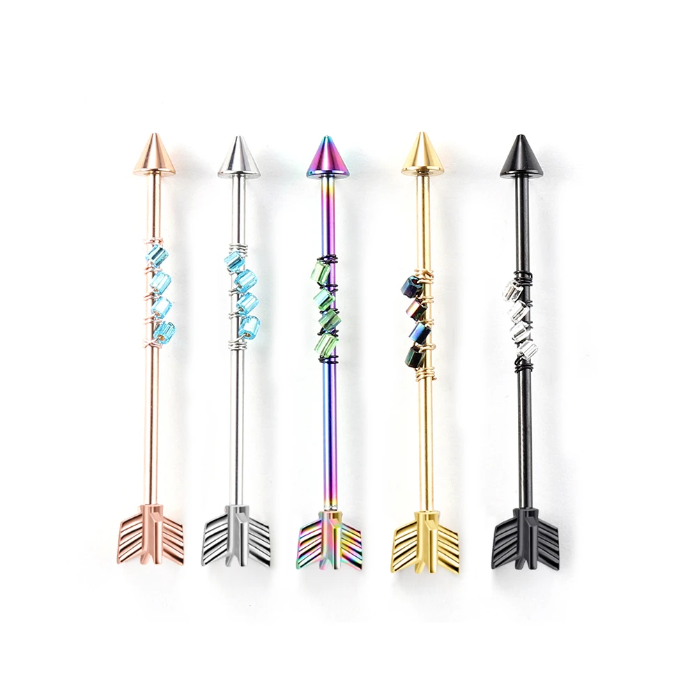 Нержавеющая сталь индивидуальный набор для пирсинга стрела Промышленная Штанга