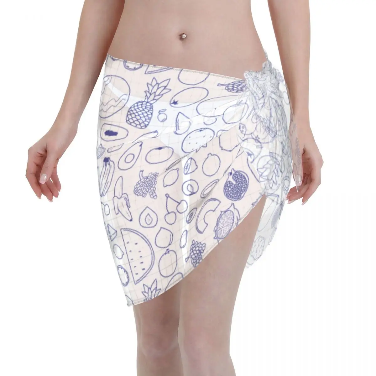 

Women Beach Bikini Cover Up Vegetarian Outline Wrap Skirt Sarong Scarf Beachwear Bathing Suit Beachwear Swimsuits