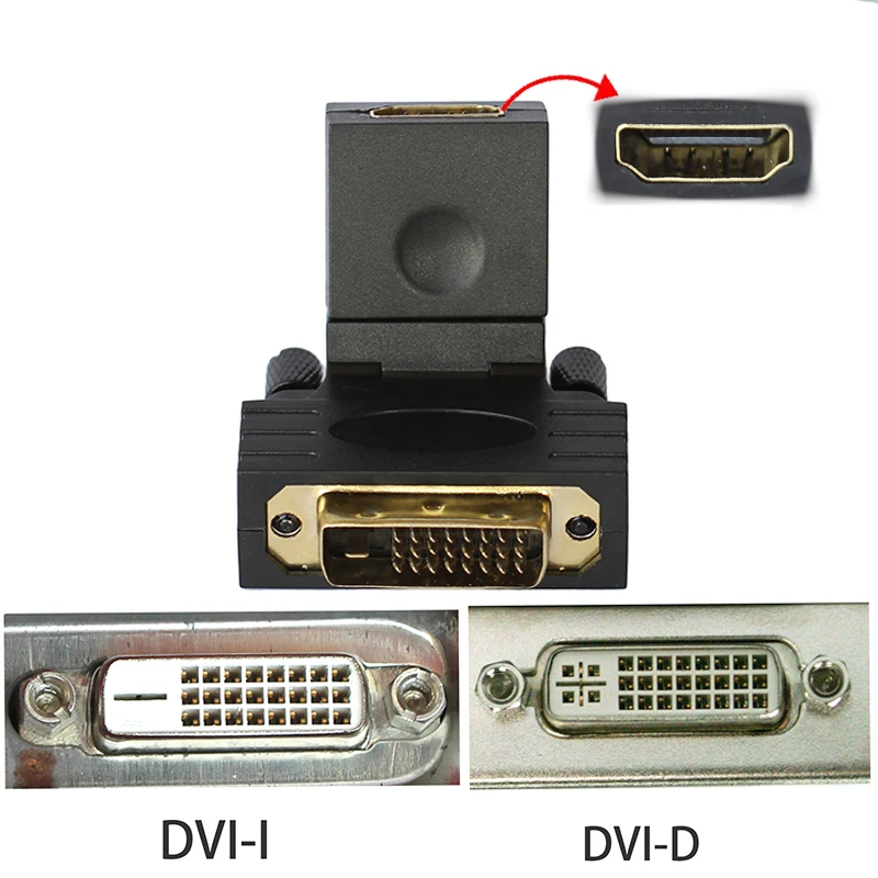 90 180 градусов вращение DVI 24 + 1 к HDMI совместимого адаптера на HD 1080P ТВ конвертер для