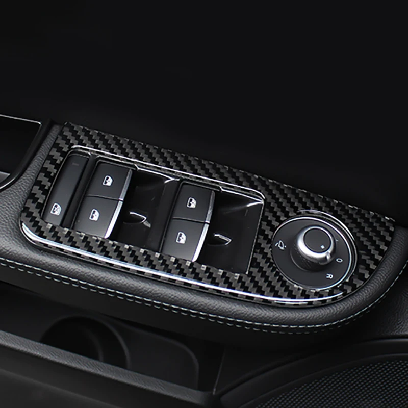 

For Alfa Romeo Giulia Carbon Fiber Door Window Panel Cover Car Modified Door Button Panel Decoration Accessories