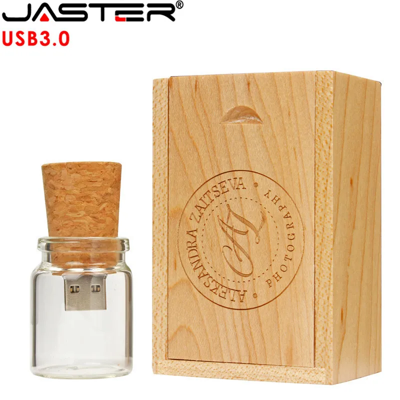 JASTER USB 3 0 стеклянная бутылка для дрифта с пробкой флеш-накопитель флешка 4 ГБ 8 16 32 64