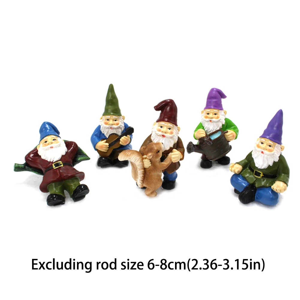 

5PCS Funny Resin Figurines Naughty Garden Decoration Statue Gnome Miniature Dwarf Figurine Statue Gardening Decor For Garden