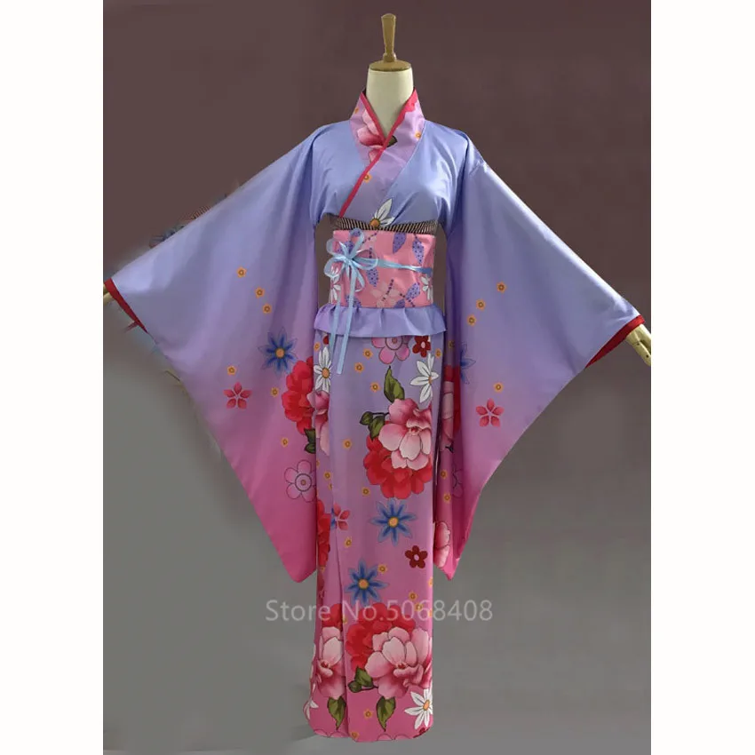 Кимоно женское традиционное в японском стиле винтажное вечернее кимоно гейши с