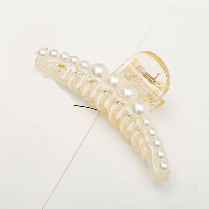 Модные женские заколки для волос с имитацией жемчуга акриловые геометрические
