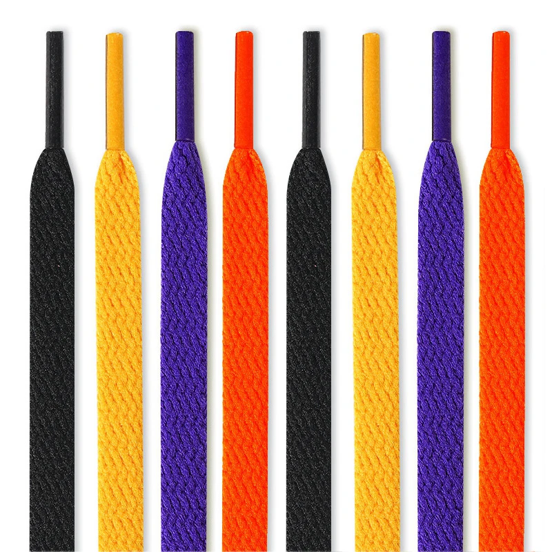 

1 Pair Shoelaces Flat Unisex AF1 High-top Sneakers Shoe Laces Double-layer weaving process Off Black White Shoelace 36 Colors