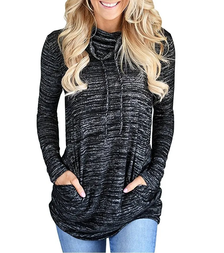 

Kalenmos Long Sleeve Shirt Women Loose 2020 Spring T Shirt Pocket Lace Up Streetwear Casual Top Sports Black Tracksuit Plus Size