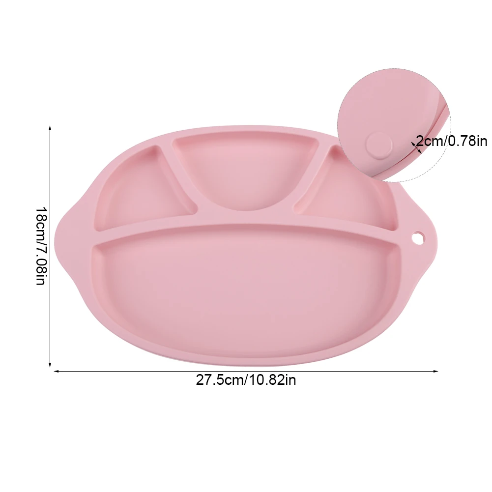 Type C Pink Детская посуда, детская креативная силиконовая тарелка с присоской, крепкая липкая разделенная силиконовая тарелка для еды - Цвет: Type C Pink
