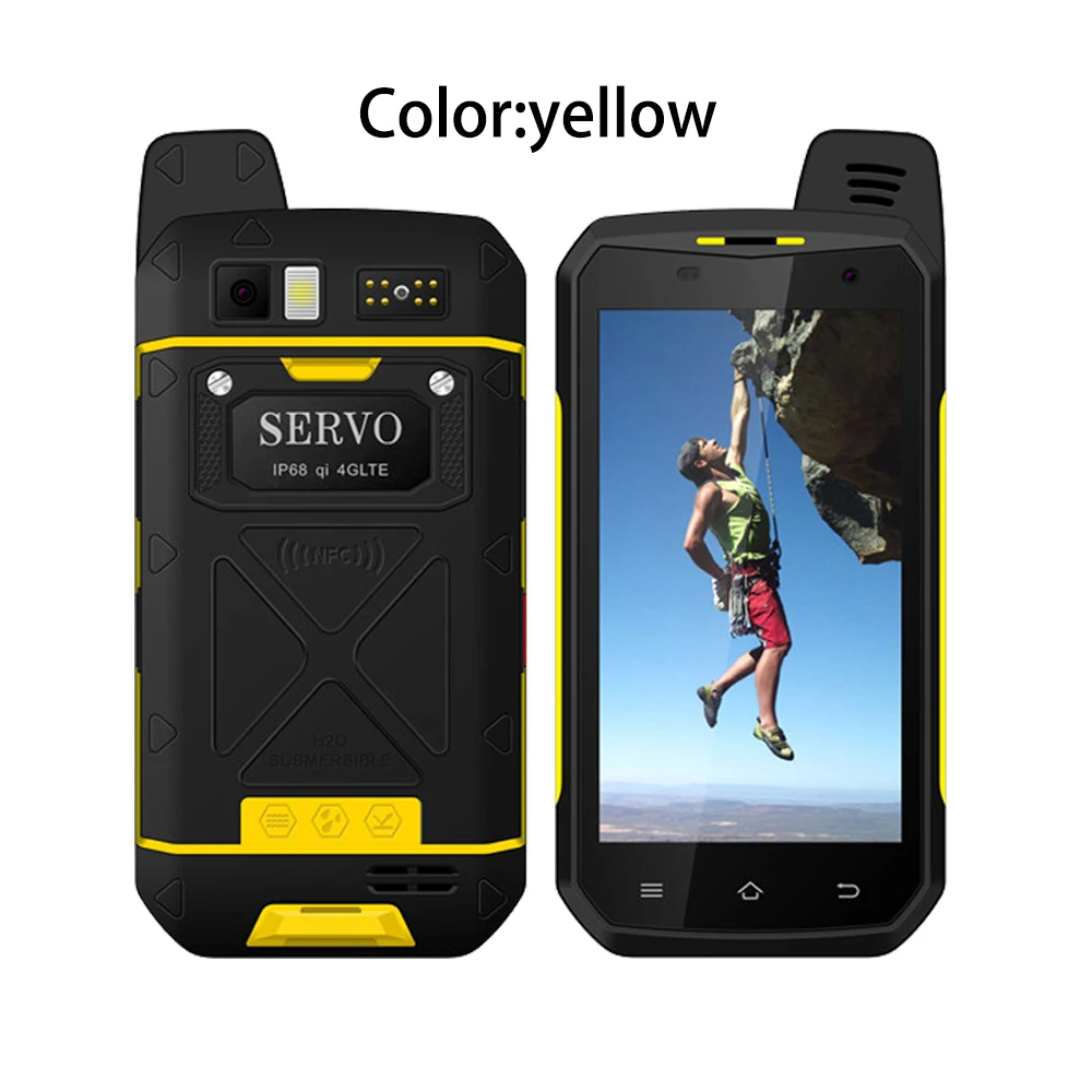 Yellow SERVO смартфон 4," MTK6755 Восьмиядерный rom 64 Гб 4G LTE 13 МП 5000 мАч поддержка мобильного телефона Беспроводная рация IP68 - Цвет: Yellow