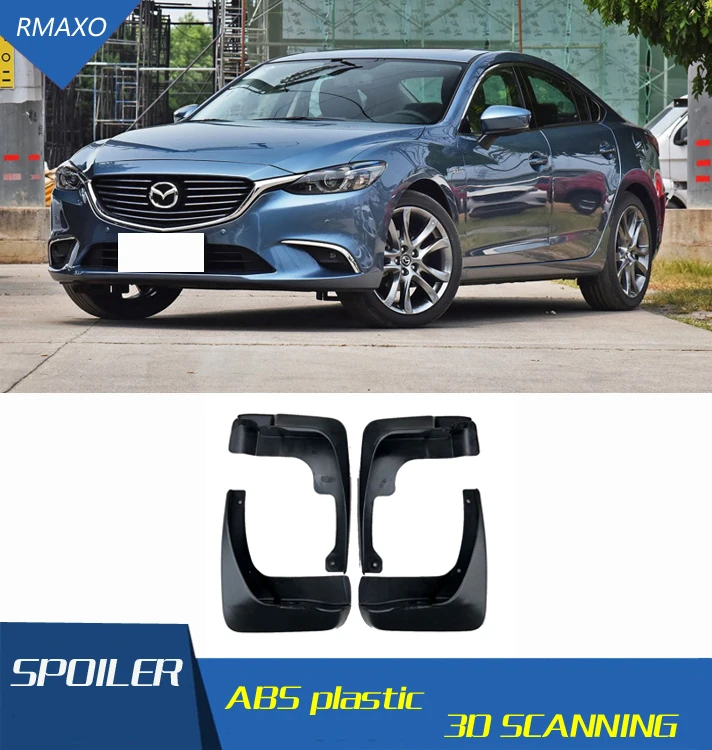Брызговики передние цветные и задние для Mazda 6 ATENZA 2014-2016 модифицированные
