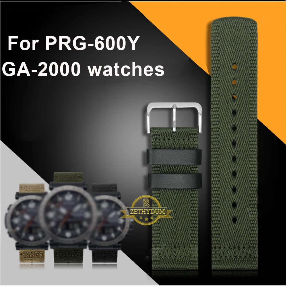 Старший нейлоновый ремешок для наручных часов 24 мм для casio GA2000 PRG-600YB-3 prg-650 PRW-6600 часы с ремешком, водонепроницаемые часы, браслет ремни для наручных часов