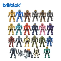 10pcslot warriors human halo wars games plastic armors kids diy building blocks bricks gifts toys with weapons guns