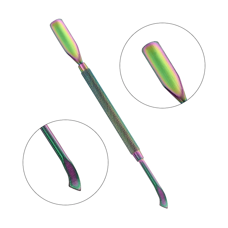 

1 Pcs Rainbow Stainless Steel Nail Cuticle Pusher Dead Skin Remove UV Gel Polish Remove Manicure Care Clean Tool