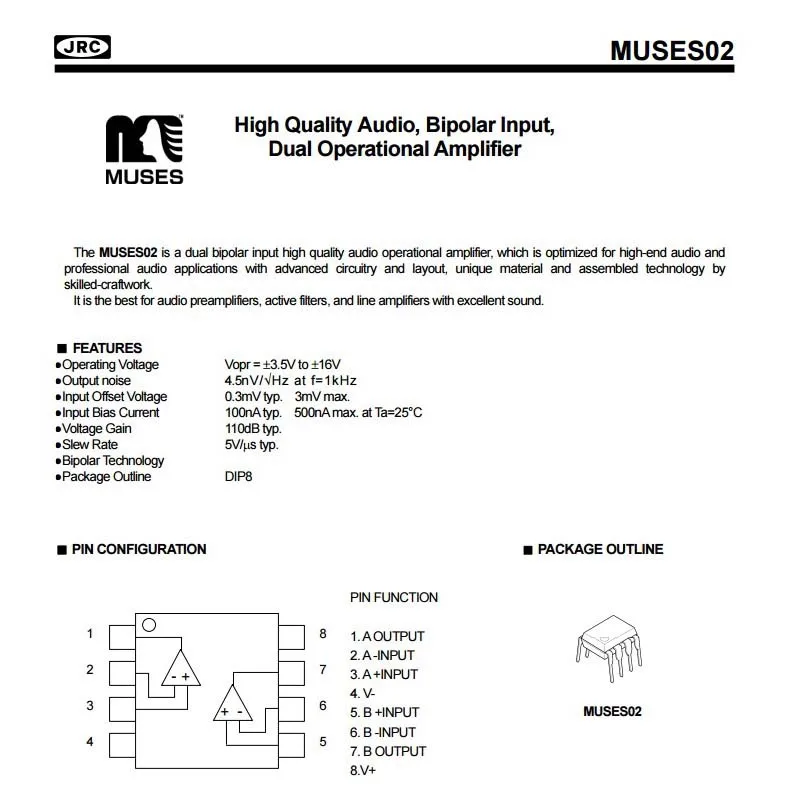 MUSES02 MUSES01 MUSES8820 8820 DIP8 ultimate dual op-amp для Hi-Fi усилителя | Электроника