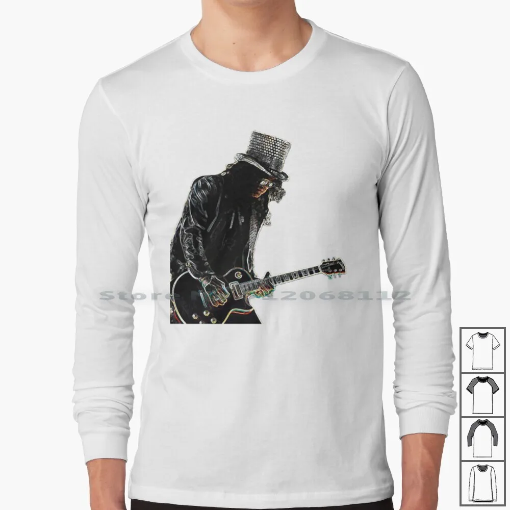 

Slash Long Sleeve T Shirt Slash Guns N Roses Axl Rose Guitar N Roll Metal Hard