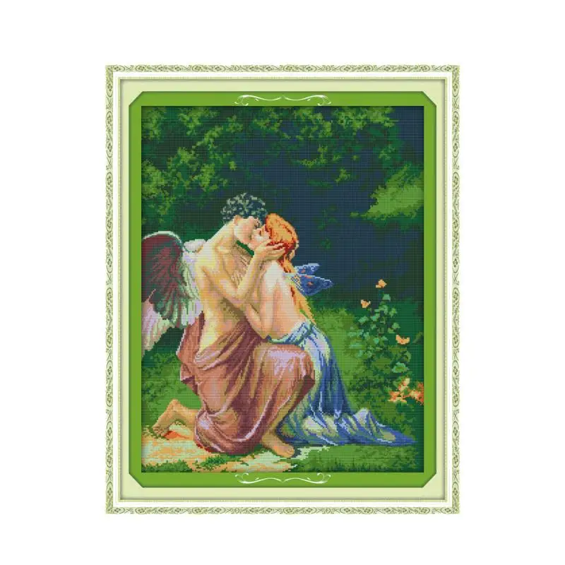 A Kissing of Angels cross stitch kit people 18ct 14ct 11ct count print canvas stitches embroidery DIY handmade needlework | Дом и сад