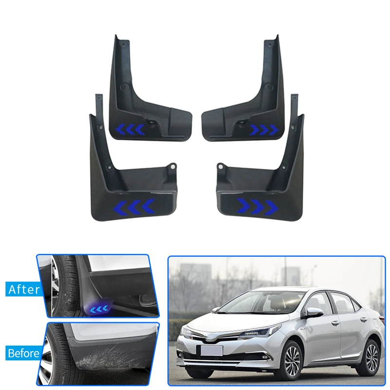 Blue Брызговики для Toyota Corolla Брызговики автомобильные Светоотражающие Предупреждение ющие брызговики крыло брызговиков Вспышки Аксессуары - Color: Blue