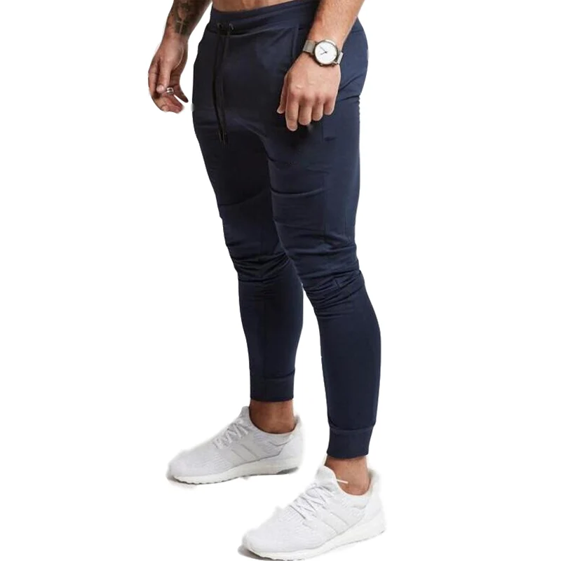 Navy blue no logo Детей постарше мягкие тренировочные Штаны Для мужчин кроссовки спортивные обтягивающие хлопчатобумадные Штаны Спортивная одежда для зала, фитнеса, спортивный костюм, штаны для мальчиков, тренировочная Спортивная Штаны - Цвет: Navy blue no logo