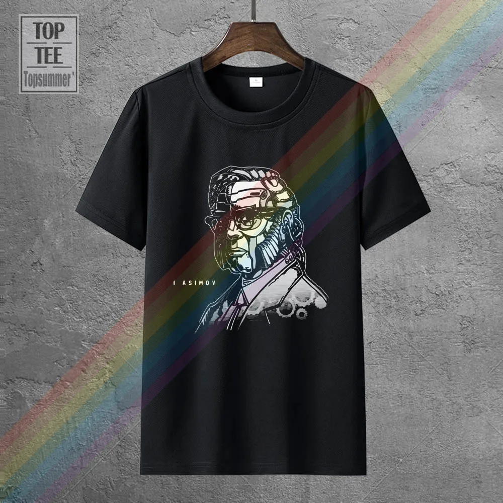 

T Shirt Students Wild Free Shipping Men T Shirt Isaac Asimov Retro Grey Cotton Blusa Customised For Gentleman