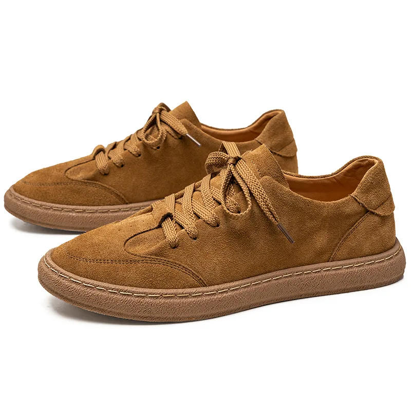 

2022 New Leather Men Shoes Suede Man Flats Shoes Shallow Luxury Designer Men Loafers Casual Male Moccasins Sneakers for Men