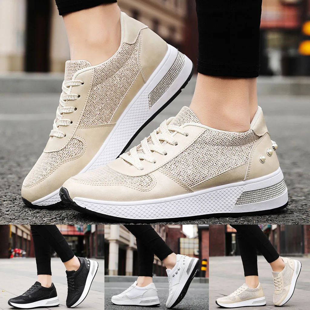 

Women's Fashion Sequin Solid Color Sneakers Nightclub Trend Wild Casual Shoes Women's White Shoes Trend Casual Shoes