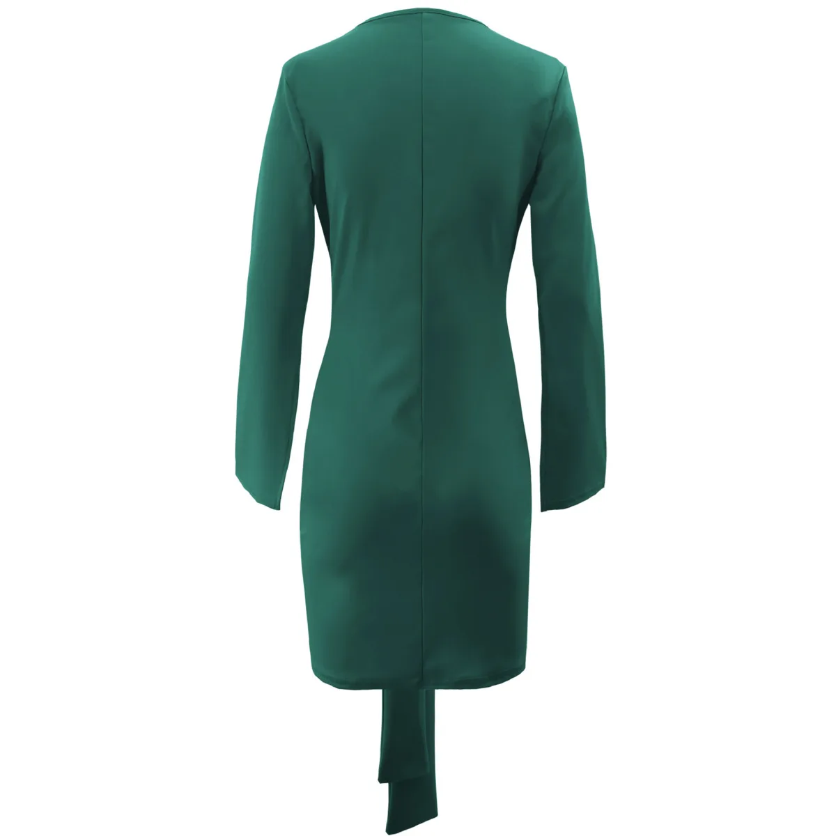 

BacklakeGirls Vintage Black Party Wrapped Satin Mini Dress Sexy Deep V Neck Solid Long Sleeve Cocktail Dress Robe Cocktail Femme