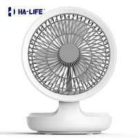 ha life new wall mounted wireless portable fan 4000 mah super long standby mute foldable with night light shaking head mini fan