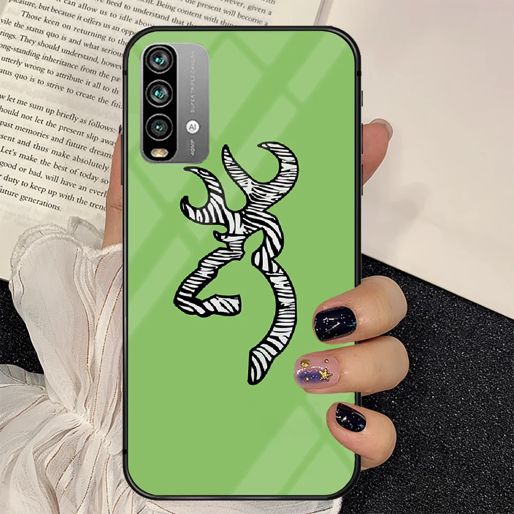 

American Brand Browning Phone Tempered Glass Case Cover For Xiaomi Redmi note k 7 8 9 10 30 40 A C T S Pro Black Etui Painting