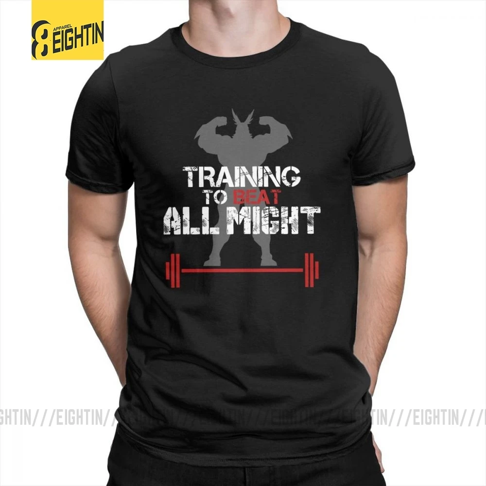 My Hero Academy тренировочный To Beat All Might мужские футболки плюс классические футболки из очищенного хлопка классические футболки с коротким рукавом Новинка - Цвет: Черный