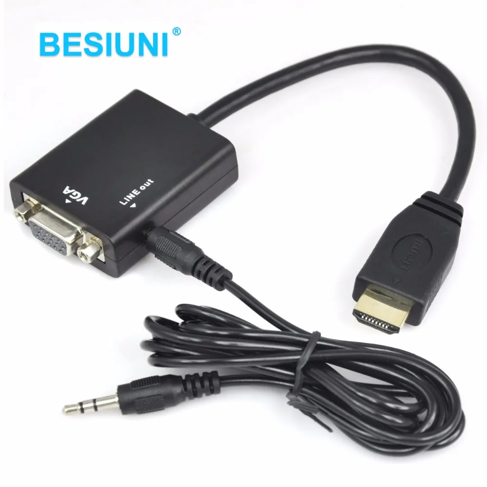 Кабель-преобразователь HDMI/VGA 1080P HD2VGA цифро-аналоговый для Xbox 360 PS3 PS4 ноутбука