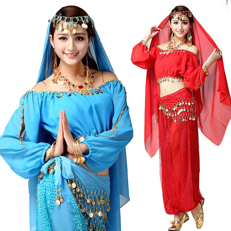 

Women Belly Dance Ballroom Costumes Girls Dancing Wear Clothing Belly Dance Outfits Set Female Indian dancing Stage wear Clothe