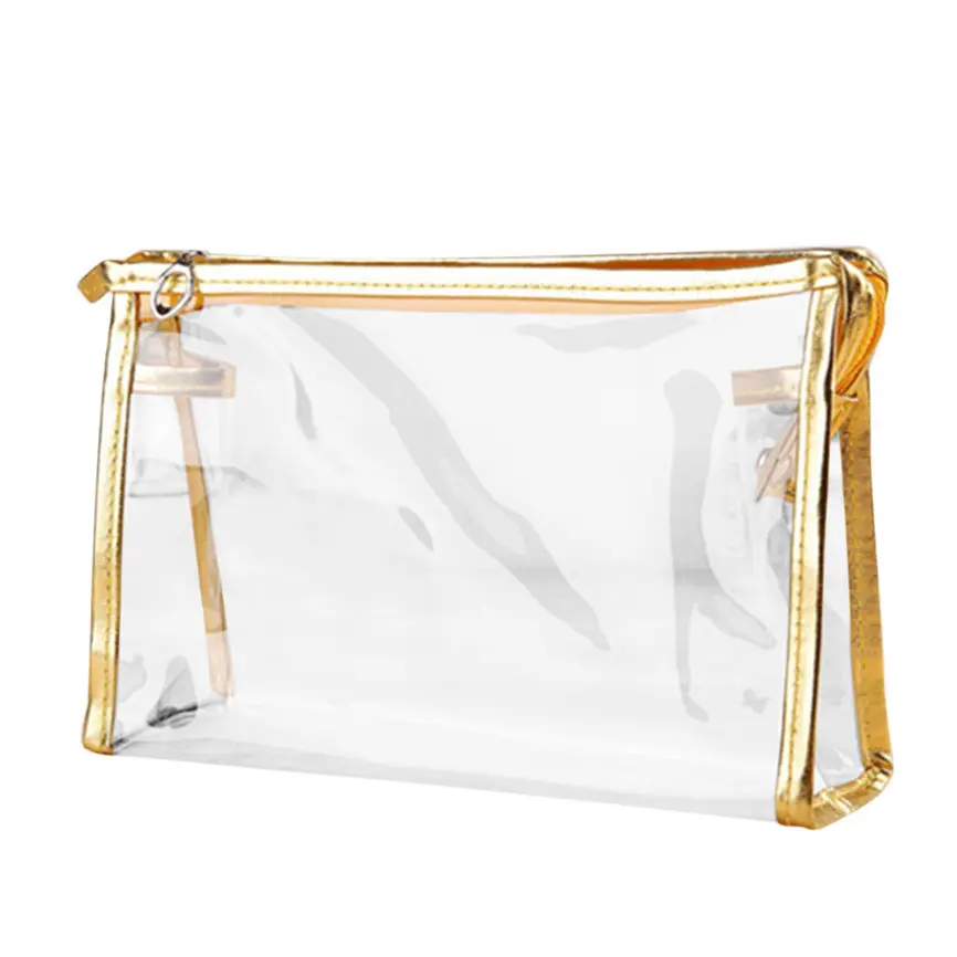 1X прозрачная пластиковая дорожная косметичка из ПВХ для макияжа сумка туалетных