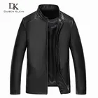 Мужская куртка из натуральной овечьей кожи, повседневная черная осенняя куртка с карманами для мужчин mj18