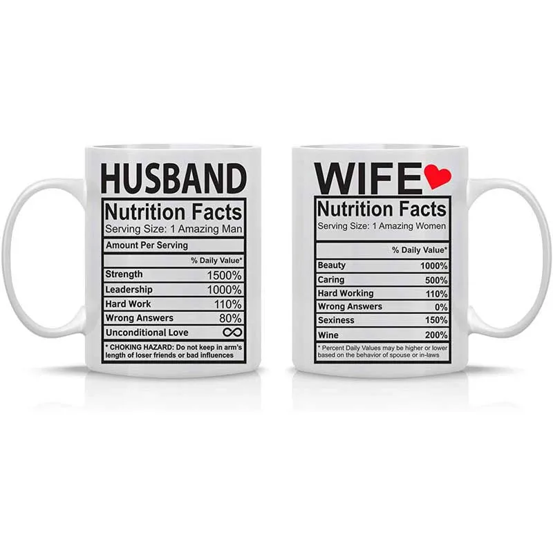 Питательные факты для мужа и жены-11 цветов кофейная кружка наборы пар-забавные